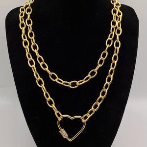 Melania Clara / By Alexa Rae Pixie Double Chain Heart Necklace
